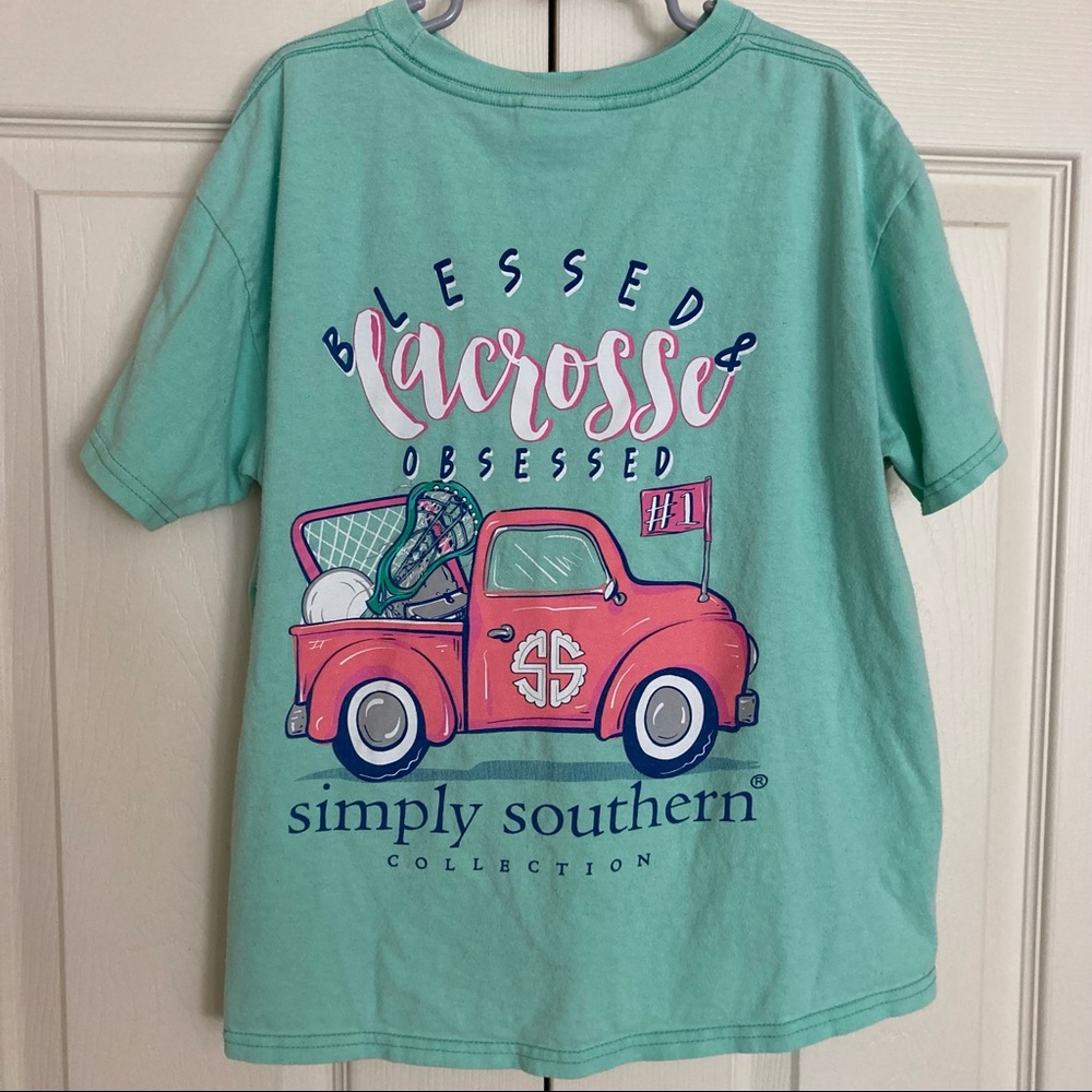 Simply Southern Blessed and Lacrosse Obsessed Tee Girl’s Small